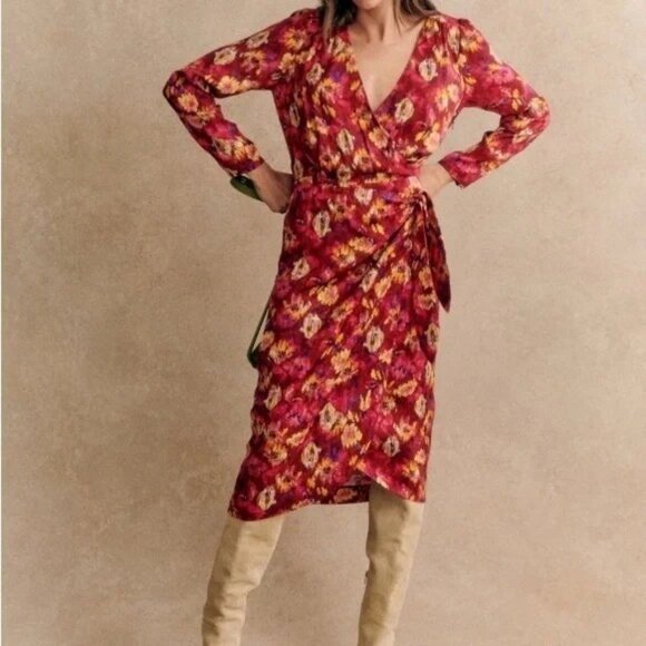Sezane ARMONIE DRESS in Mittled Floral Women's Size 38 US/6 NEW - Picture 4 of 11